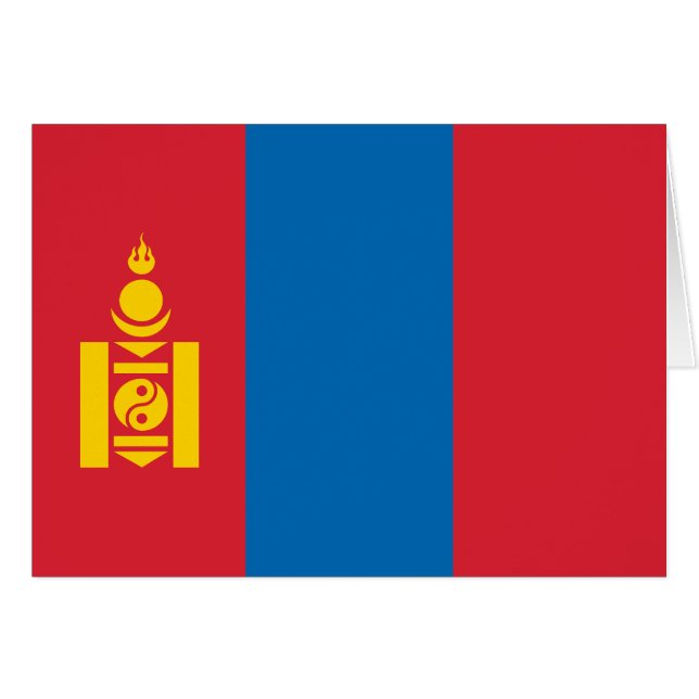 Mongolia Flagga Hälsningskort (Framsidan Horizontal)