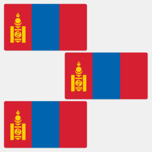 Mongolia Flagga Klistermärke