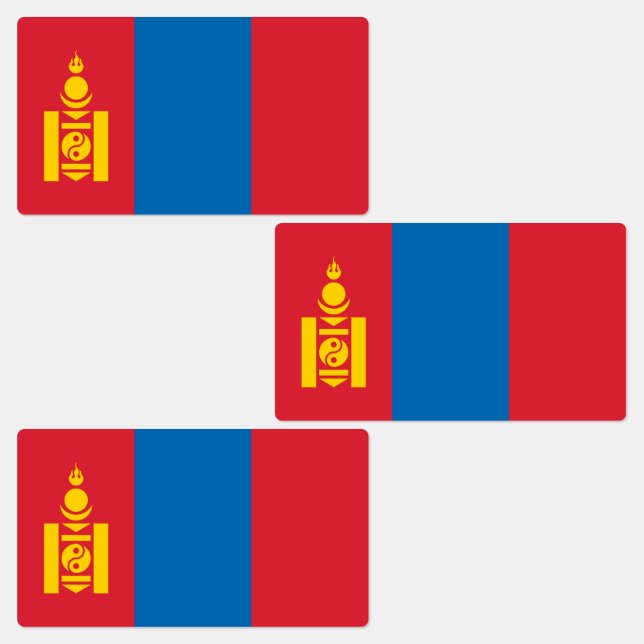 Mongolia Flagga Klistermärke (Grupp)