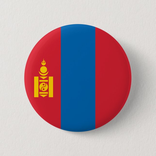 Mongolia Flagga Knapp (Framsida)