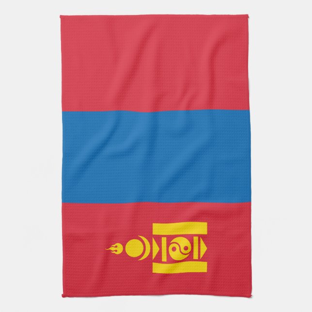 Mongolia flagga kökshandduk (Vertikal)
