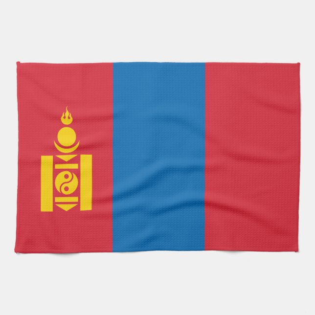 Mongolia Flagga Kökshandduk (Horisontell)