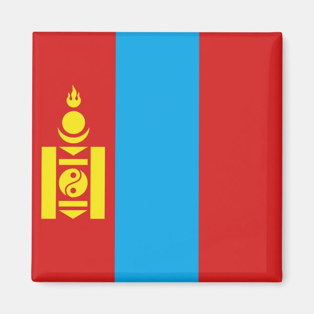 Mongolia Flagga Magnet (Framsidan)