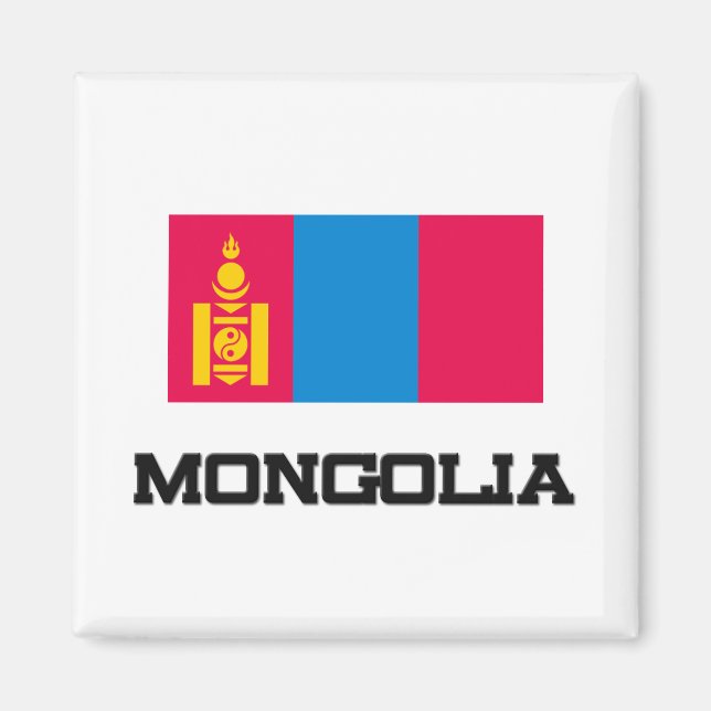Mongolia Flagga Magnet (Framsidan)