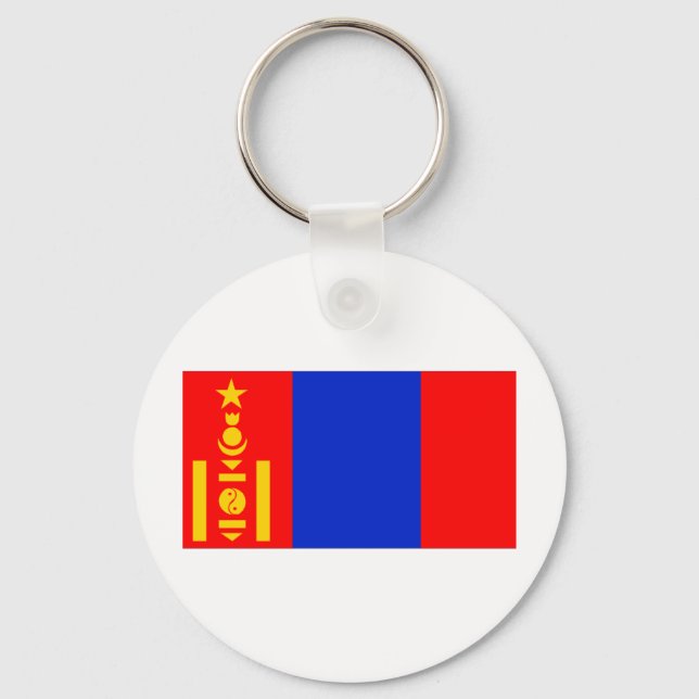 Mongolia Flagga Nyckelring (Framsida)