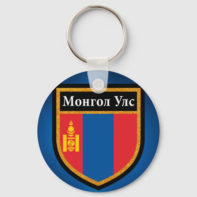 Mongolia Flagga Nyckelring (Framsida)