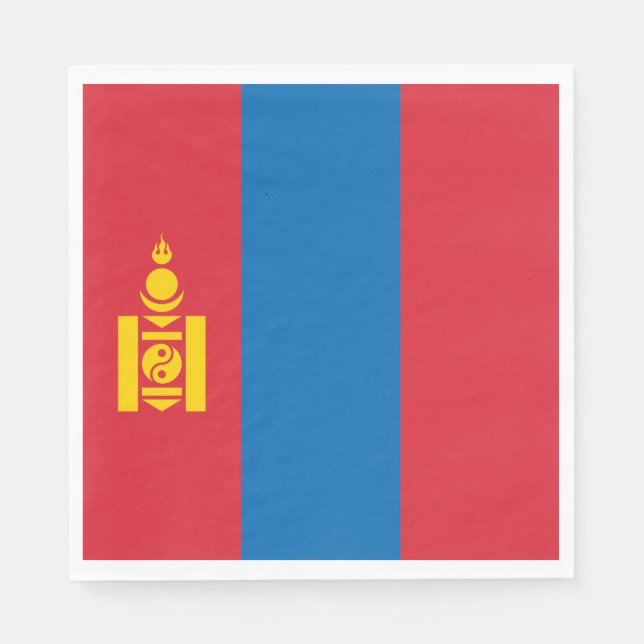 Mongolia Flagga Pappersservett (Framsidan)