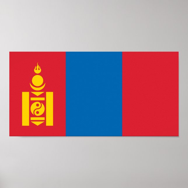 Mongolia Flagga Poster (Framsidan)