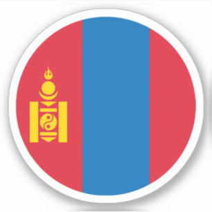 Mongolia Flagga Round Sticker Klistermärken