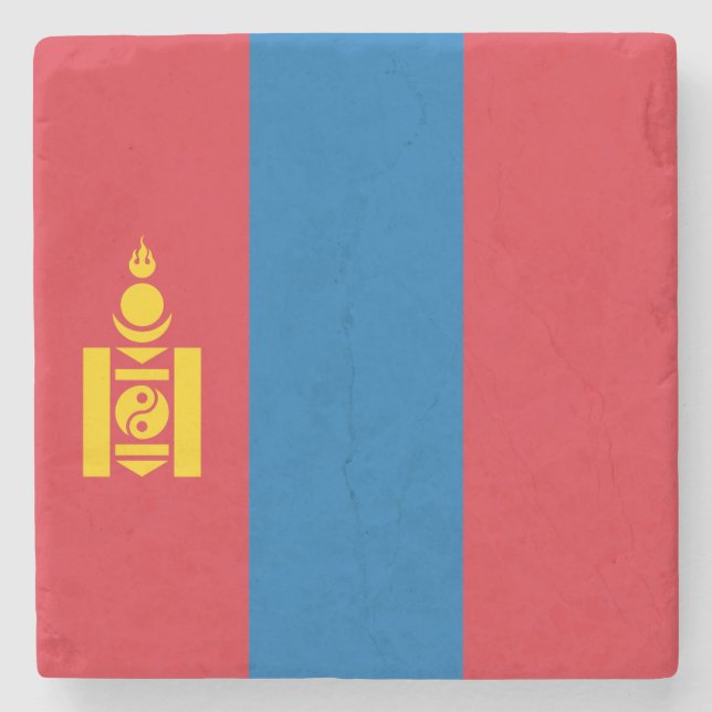 Mongolia Flagga Stenunderlägg (Framsidan)
