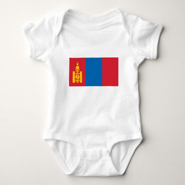 Mongolia Flagga T Shirt (Framsida)