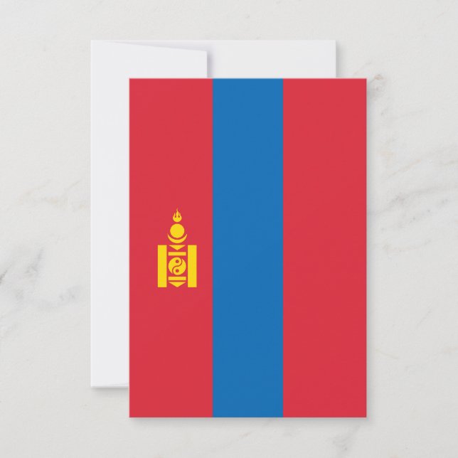Mongolia flagga tack kort (Framsida)