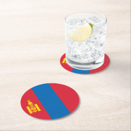 Mongolia flagga underlägg papper rund