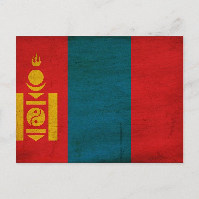 Mongolia Flagga Vykort (Framsida)