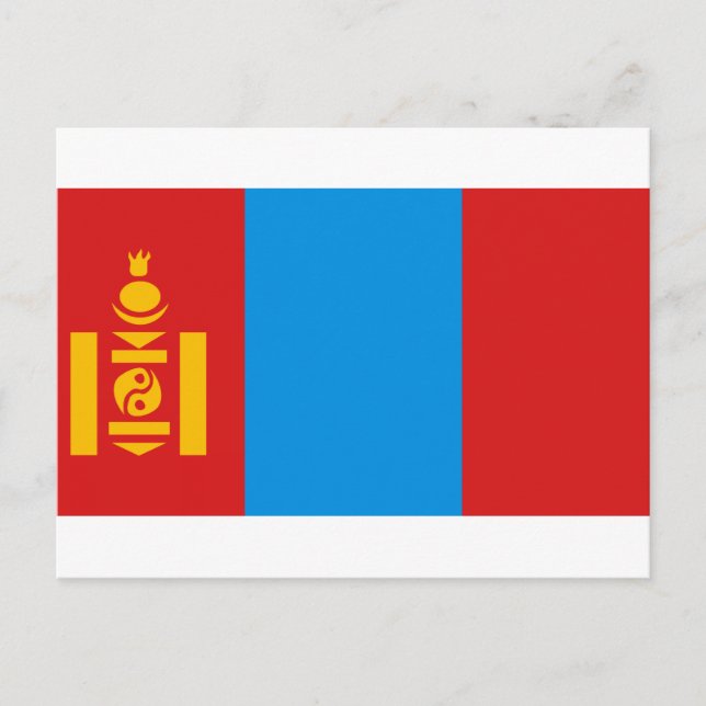 Mongolia Flagga Vykort (Framsida)
