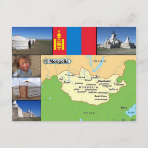 Mongolia karta vykort
