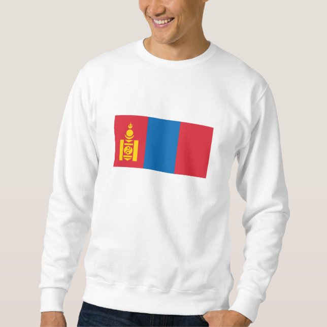 Mongolias flagga lång ärmad tröja (Framsida)
