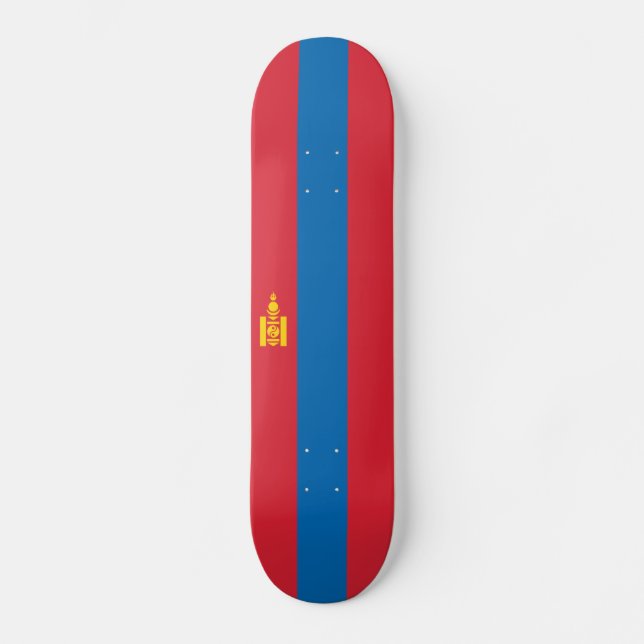 Mongolias flagga mini skateboard bräda 18,5 cm (Framsida)