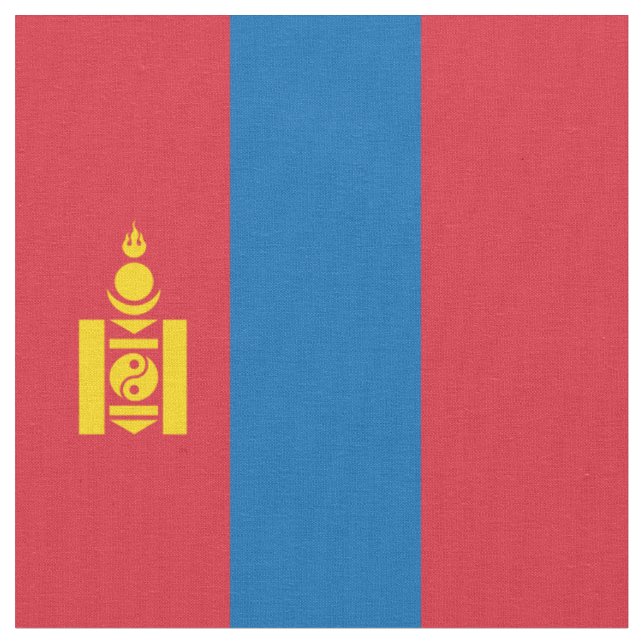 Mongolias flagga tyg (Närbild)