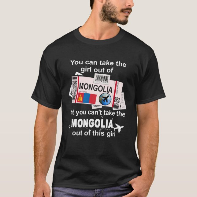 Mongoliet Boarding Pass Mongolia Girl Mongolia T Shirt (Framsida)