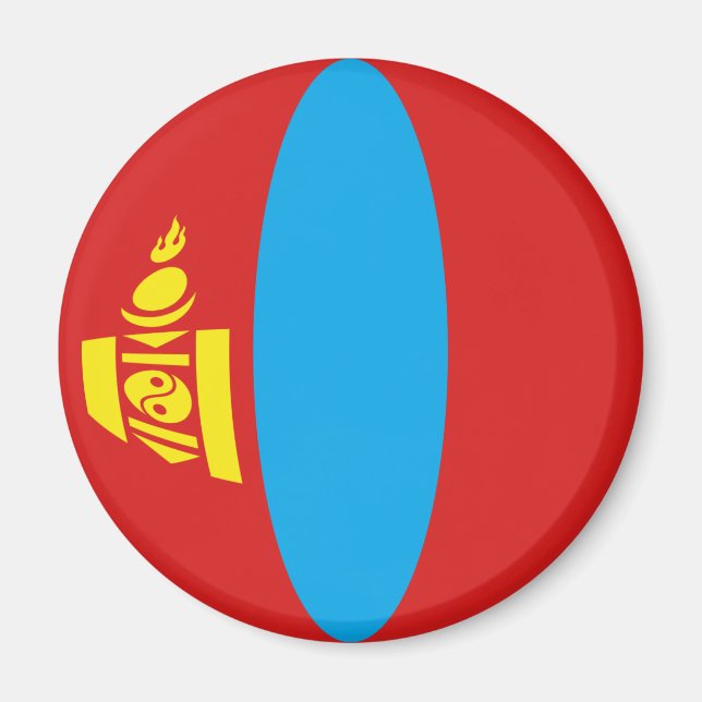 Mongoliet Fisheye Flagga Magnet (Framsidan)