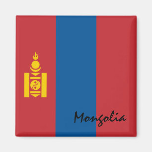 Mongoliet flagga & Asien helgdag/sportfantaster Magnet
