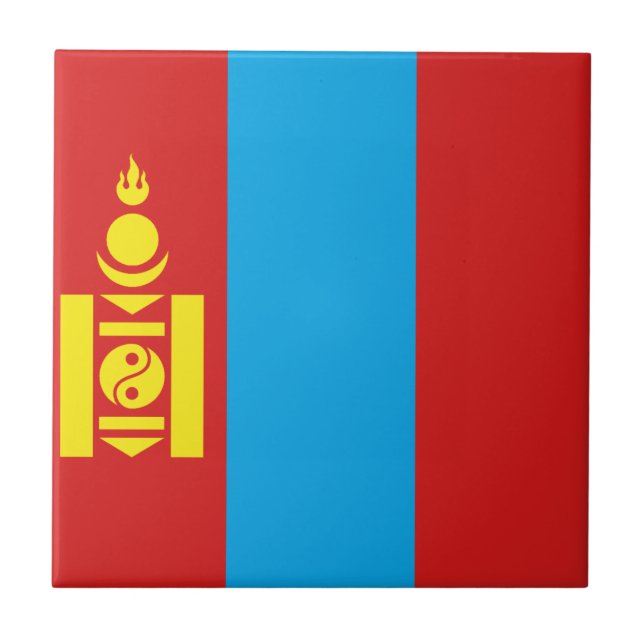 Mongoliet Flagga Keramisk Platta Kakelplatta (Framsidan)