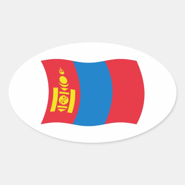 Mongoliet Flagga Klistermärke (Framsida)