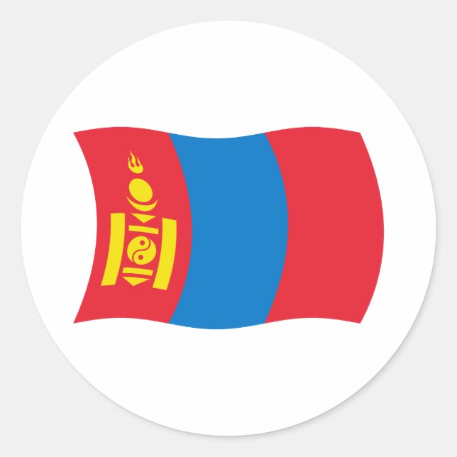 Mongoliet Flagga Klistermärke (Framsida)