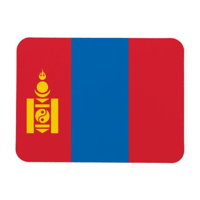 Mongoliet flagga magnet (Horisontell)