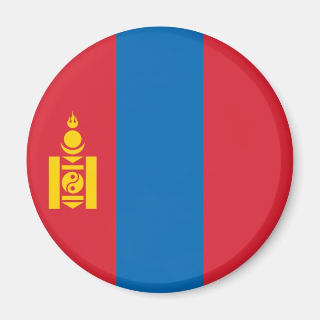 Mongoliet flagga magnet (Framsidan)