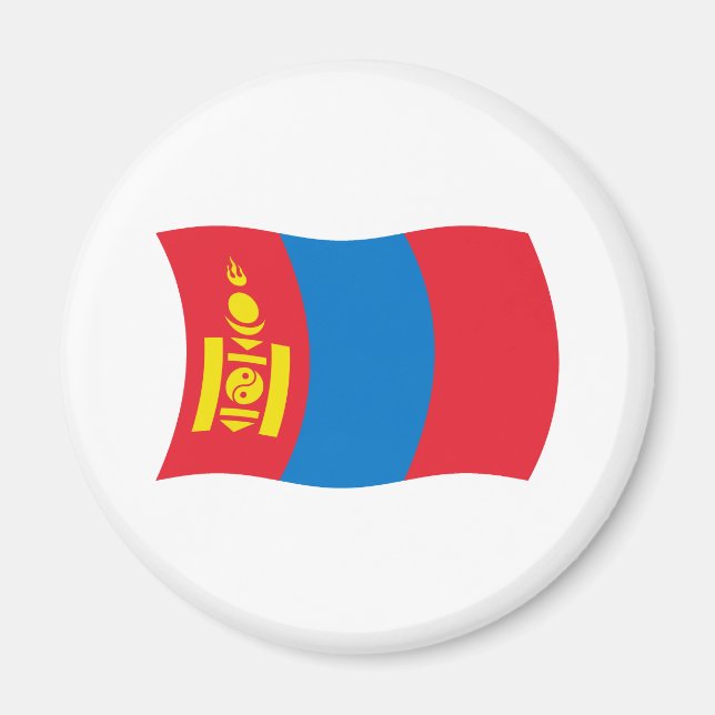 Mongoliet Flagga Magnet (Framsidan)