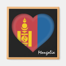 Mongoliet flagga & Mongolian Heart helgdag/sport Magnet