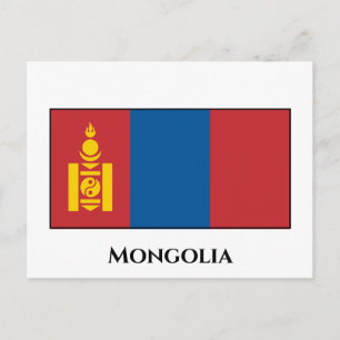 Mongoliet-Flagga (Mongoliet) Vykort