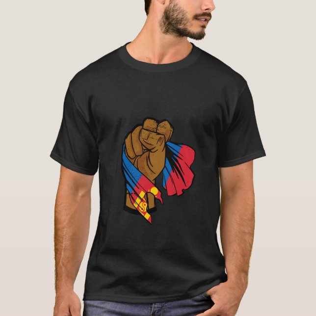 Mongoliet Flagga Mongoliska Rötter Mongolisk Stolt T Shirt (Framsida)