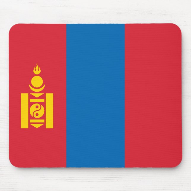 Mongoliet flagga musmatta (Framsidan)