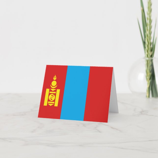 Mongoliet Flagga Notecard Kort (Framsida)