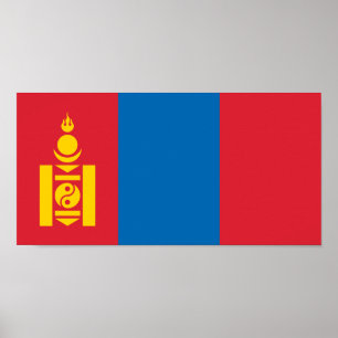 Mongoliet flagga poster