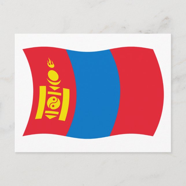Mongoliet Flagga Postkort Vykort (Framsida)