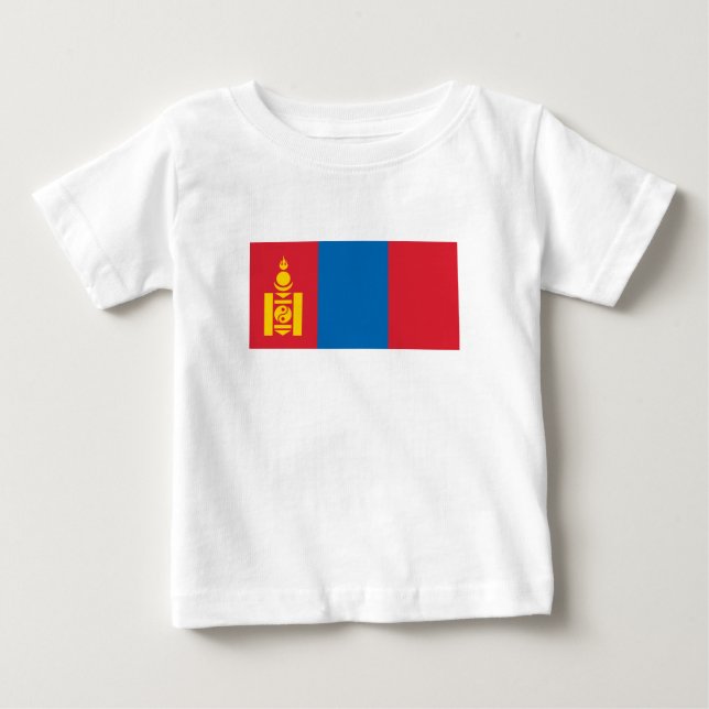 Mongoliet flagga t shirt (Framsida)