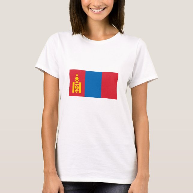 Mongoliet flagga t shirt (Framsida)