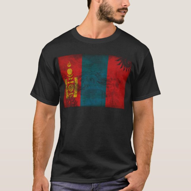 Mongoliet flagga t-shirt (Framsida)