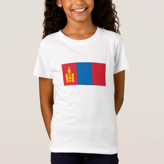 Mongoliet flagga t shirt (Framsida)
