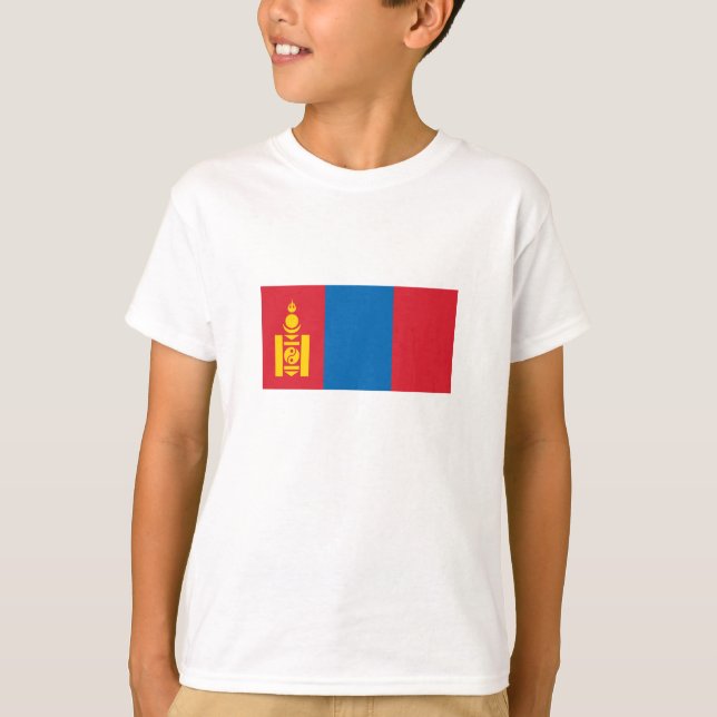 Mongoliet flagga t shirt (Framsida)