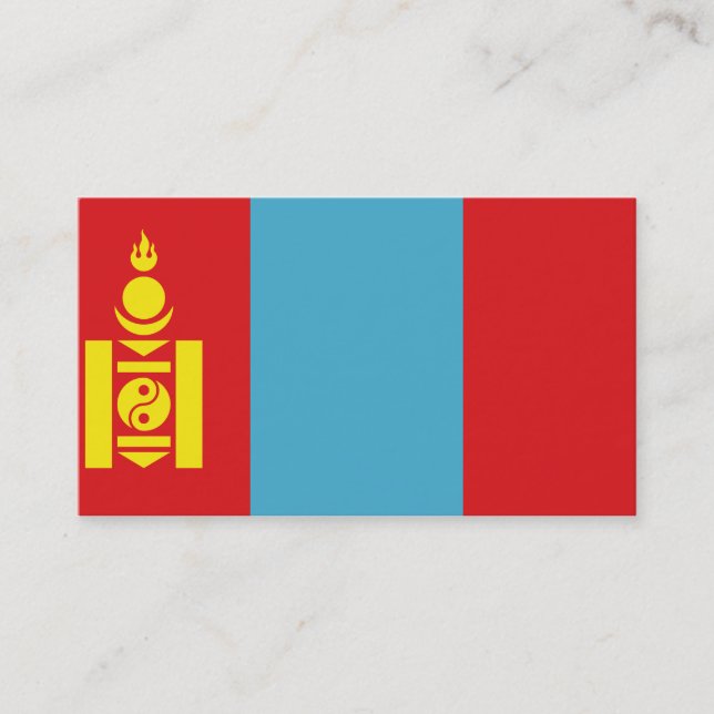 Mongoliet flagga visitkort (Framsida)