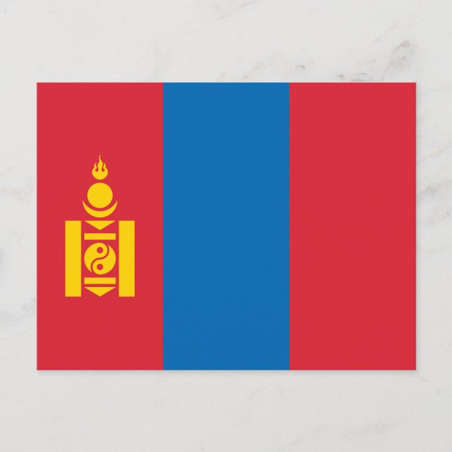 Mongoliet flagga vykort (Framsida)