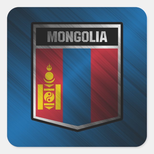Mongoliet Fyrkantigt Klistermärke (Framsida)