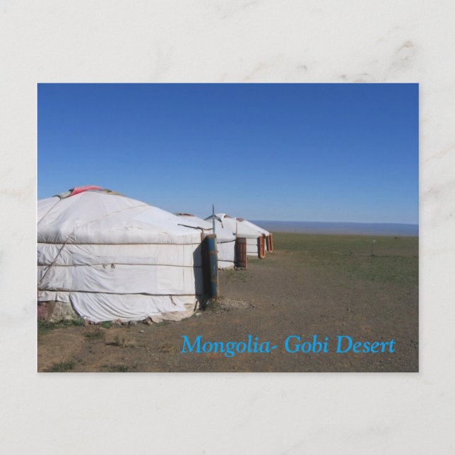 Mongoliet-Gobi Desert Ger Camp Vykort (Framsida)