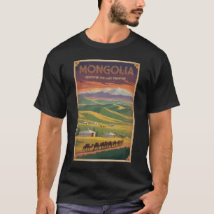 Mongoliet Kameler Jurta Illustration Resa Konst Re T Shirt