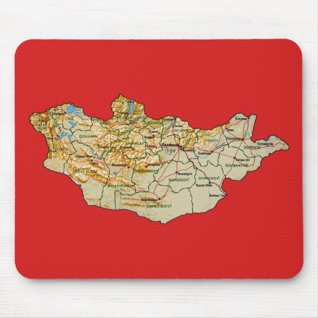 Mongoliet karta Mousepad Musmatta (Framsidan)